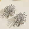 Wholesale Copper Cshaped Tube Electroplated Flower Resin Earrings For Women