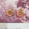 Wholesale Copper Cshaped Tube Electroplated Flower Resin Earrings For Women