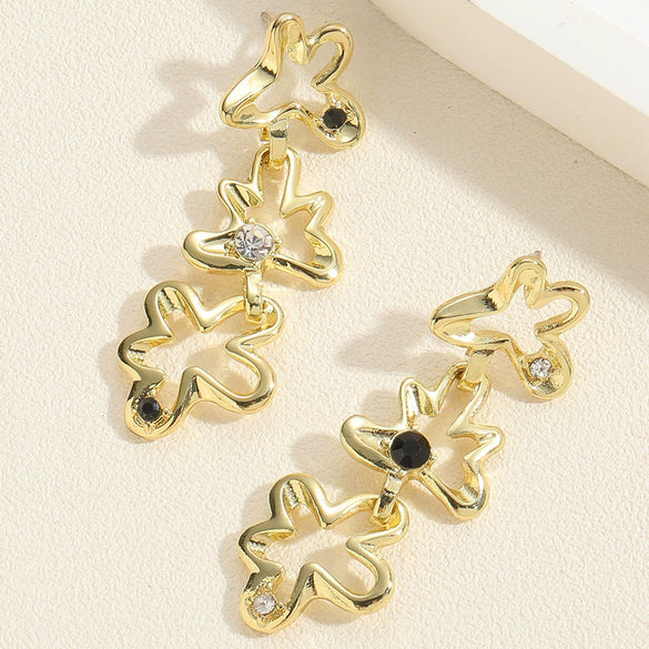 Wholesale Copper Cshaped Tube Electroplated Flower Resin Earrings For Women