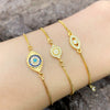 Wholesale Copper Devil's Eye Embedded Zircon Gold Plated Electroplated Women's Bracelet