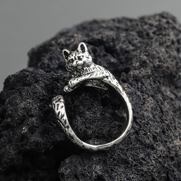 Wholesale Copper Distressed Animal Geometric Open Ring For Men And Women