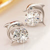 Wholesale Copper Dolphin Microinlaid Zircon Earrings With Animal Pattern
