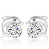Wholesale Copper Dolphin Microinlaid Zircon Earrings With Animal Pattern
