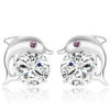Wholesale Copper Dolphin Microinlaid Zircon Earrings With Animal Pattern