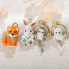 Wholesale Copper Dripping Oil Animal Rabbit Fox Cat Pendant Jewelry