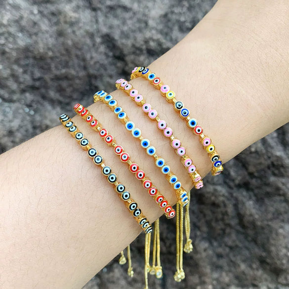 Wholesale Copper Dripping Oil Eye Pattern Women's Bracelet