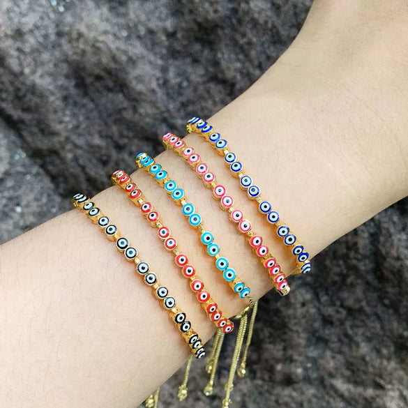 Wholesale Copper Dripping Oil Eye Pattern Women's Bracelet