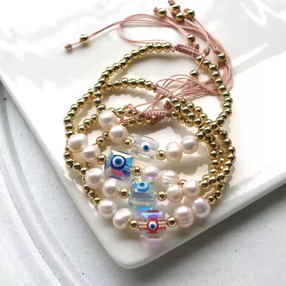 Wholesale Copper Dripping Oil Retro Bohemian Style Electroplated Women's Oil Drop Eye Adjustable Bracelet