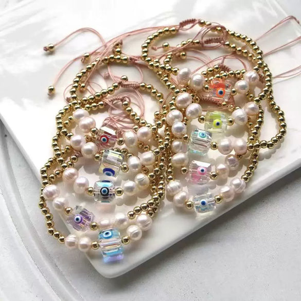 Wholesale Copper Dripping Oil Retro Bohemian Style Electroplated Women's Oil Drop Eye Adjustable Bracelet