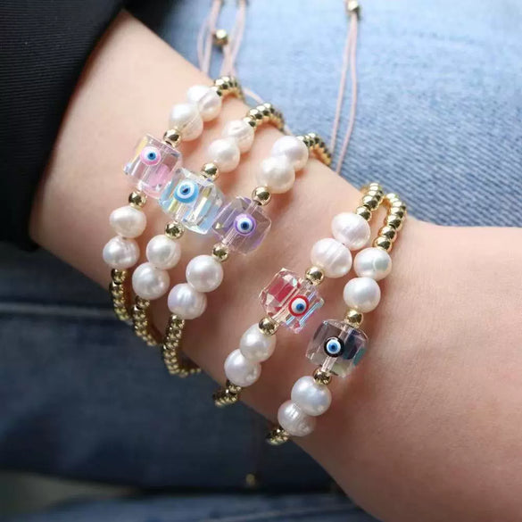 Wholesale Copper Dripping Oil Retro Bohemian Style Electroplated Women's Oil Drop Eye Adjustable Bracelet