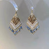 Wholesale Copper Drop Shape Butterfly Tassel Earrings Set With Diamonds Light Luxury Style For Women