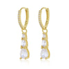 Wholesale Copper Drop Shape Earrings French Retro Minimalist Style
