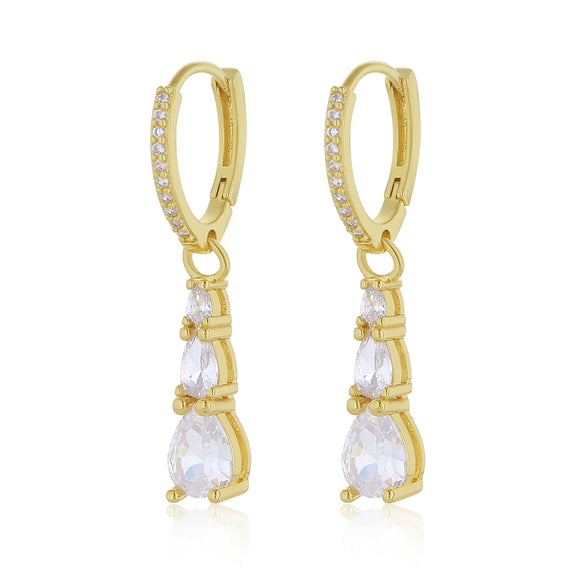 Wholesale Copper Drop Shape Earrings French Retro Minimalist Style