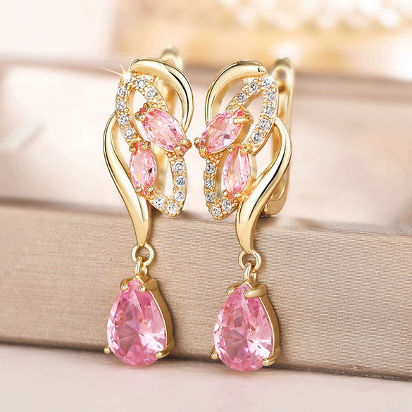 Wholesale Copper Drop Shape Elegant Natural Style Earrings