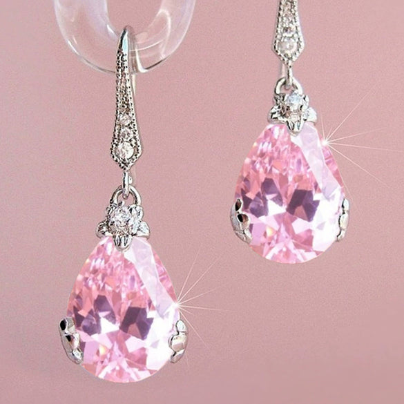 Wholesale Copper Drop Shape Zircon Earrings For Women Simple Allmatch Style