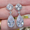 Wholesale Copper Drop Shape Zircon Pendant Earrings Light Luxury Retro Style