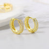 Wholesale Copper Ear Buckle With Real Gold Plating Light Luxury Style Zircon Micro Inlay Round Design For Women