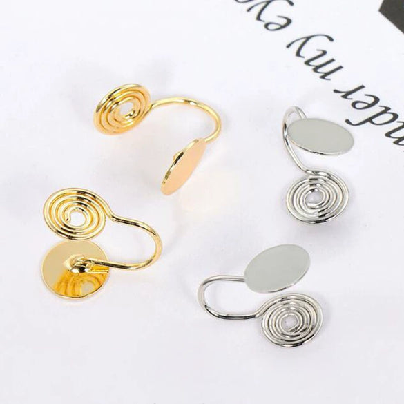 Wholesale Copper Ear Clip Converter Invisible Earrings Electroplated Mosquito Coil Disc Ushaped Ear Clip For Women