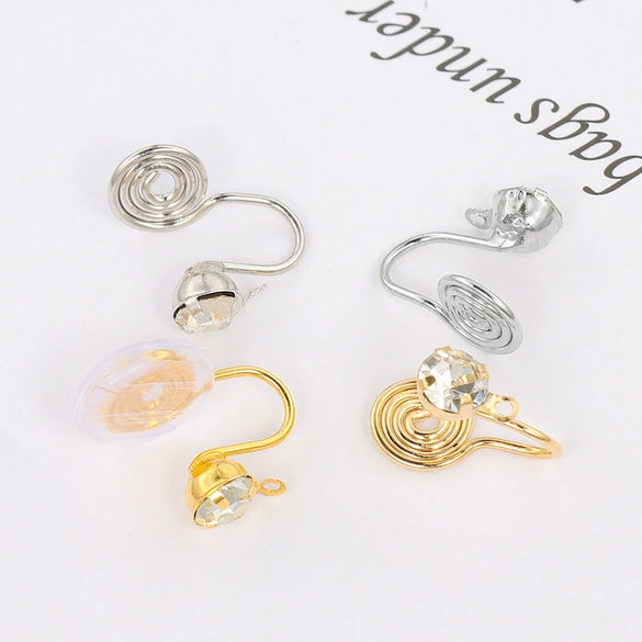 Wholesale Copper Ear Clip Converter Invisible Earrings Electroplated Mosquito Coil Disc Ushaped Ear Clip For Women
