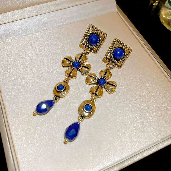 Wholesale Copper Ear Clips Flower Geometric Medieval Vintage Electroplating Women's Earrings