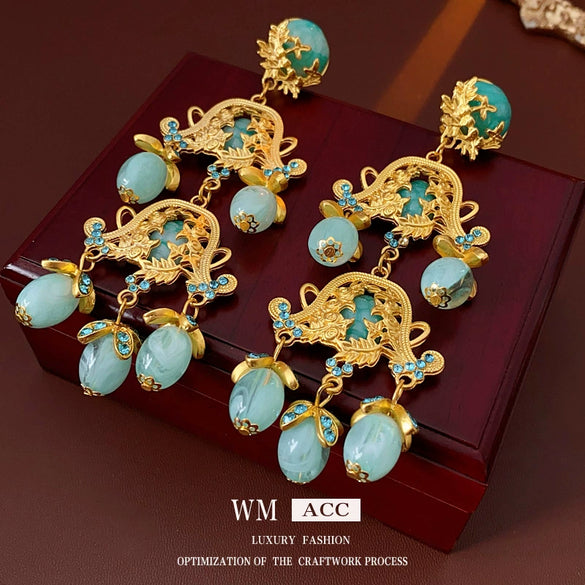 Wholesale Copper Ear Clips Flower Geometric Medieval Vintage Electroplating Women's Earrings