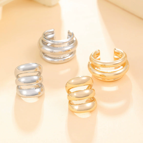 Wholesale Copper Ear Clips Geometric Style Electroplated For Women