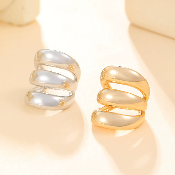 Wholesale Copper Ear Clips Geometric Style Electroplated For Women