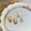 Wholesale Copper Ear Clips Retro Camellia Pearl Light Luxury Geometric Electroplated For Women