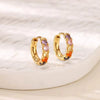 Wholesale Copper Earring With Microinlaid Alloy Artificial And Semiprecious Stones And Bow Leaf Design Electroplated