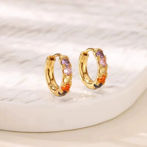 Wholesale Copper Earring With Microinlaid Alloy Artificial And Semiprecious Stones And Bow Leaf Design Electroplated