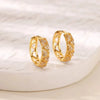 Wholesale Copper Earring With Microinlaid Alloy Artificial And Semiprecious Stones And Bow Leaf Design Electroplated