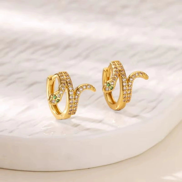 Wholesale Copper Earring With Microinlaid Alloy Artificial And Semiprecious Stones And Bow Leaf Design Electroplated