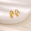 Wholesale Copper Earring With Microinlaid Alloy Artificial And Semiprecious Stones And Bow Leaf Design Electroplated