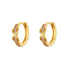 Wholesale Copper Earring With Microinlaid Alloy Artificial And Semiprecious Stones And Bow Leaf Design Electroplated