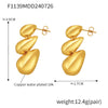 Wholesale Copper Earrings Drop Shape Geometric 18K Gold Plated For Women