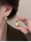 Wholesale Copper Earrings Geometric Letter Wiredrawing Electroplated Minimalist Style For Women