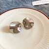 Wholesale Copper Earrings Geometric Letter Wiredrawing Electroplated Minimalist Style For Women