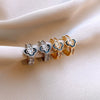 Wholesale Copper Earrings Geometric Letter Wiredrawing Electroplated Minimalist Style For Women