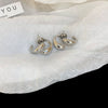 Wholesale Copper Earrings Geometric Letter Wiredrawing Electroplated Minimalist Style For Women