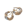 Wholesale Copper Earrings Geometric Letter Wiredrawing Electroplated Minimalist Style For Women