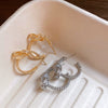 Wholesale Copper Earrings Geometric Letter Wiredrawing Electroplated Minimalist Style For Women