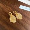 Wholesale Copper Earrings Geometric Letter Wiredrawing Electroplated Minimalist Style For Women