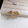 Wholesale Copper Earrings Geometric Letter Wiredrawing Electroplated Minimalist Style For Women