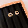 Wholesale Copper Earrings Geometric Letter Wiredrawing Electroplated Minimalist Style For Women