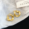 Wholesale Copper Earrings Geometric Letter Wiredrawing Electroplated Minimalist Style For Women