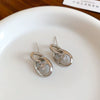 Wholesale Copper Earrings Geometric Letter Wiredrawing Electroplated Minimalist Style For Women