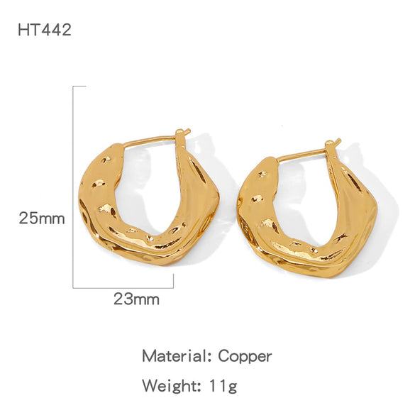 Wholesale Copper Earrings Geometric Personality Creative Electroplated