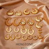 Wholesale Copper Earrings Geometric Personality Creative Electroplated