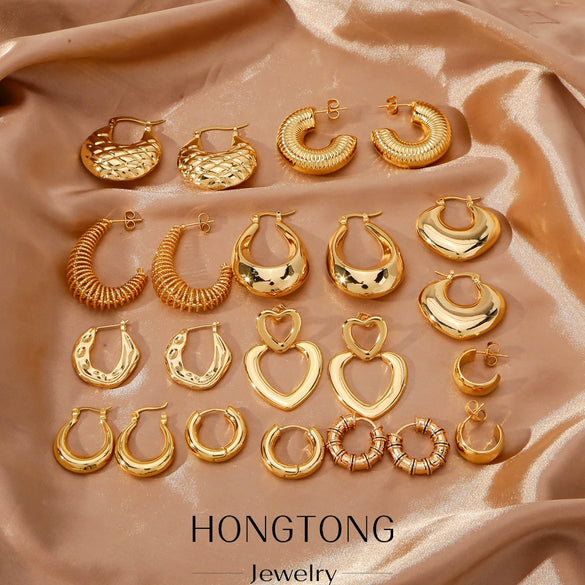Wholesale Copper Earrings Geometric Personality Creative Electroplated