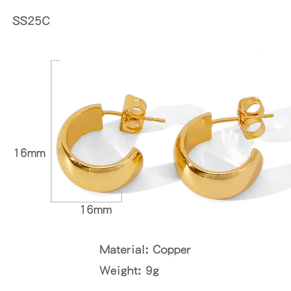 Wholesale Copper Earrings Geometric Personality Creative Electroplated
